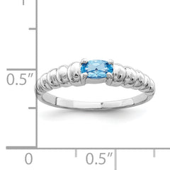 14k White Gold Blue Topaz Ring