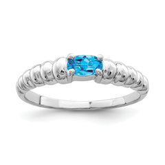 14k White Gold Blue Topaz Ring