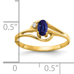 14k 5x3mm Oval Sapphire VS Diamond ring