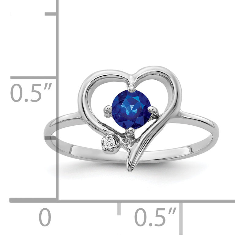 14k White Gold 4mm Sapphire VS Diamond ring