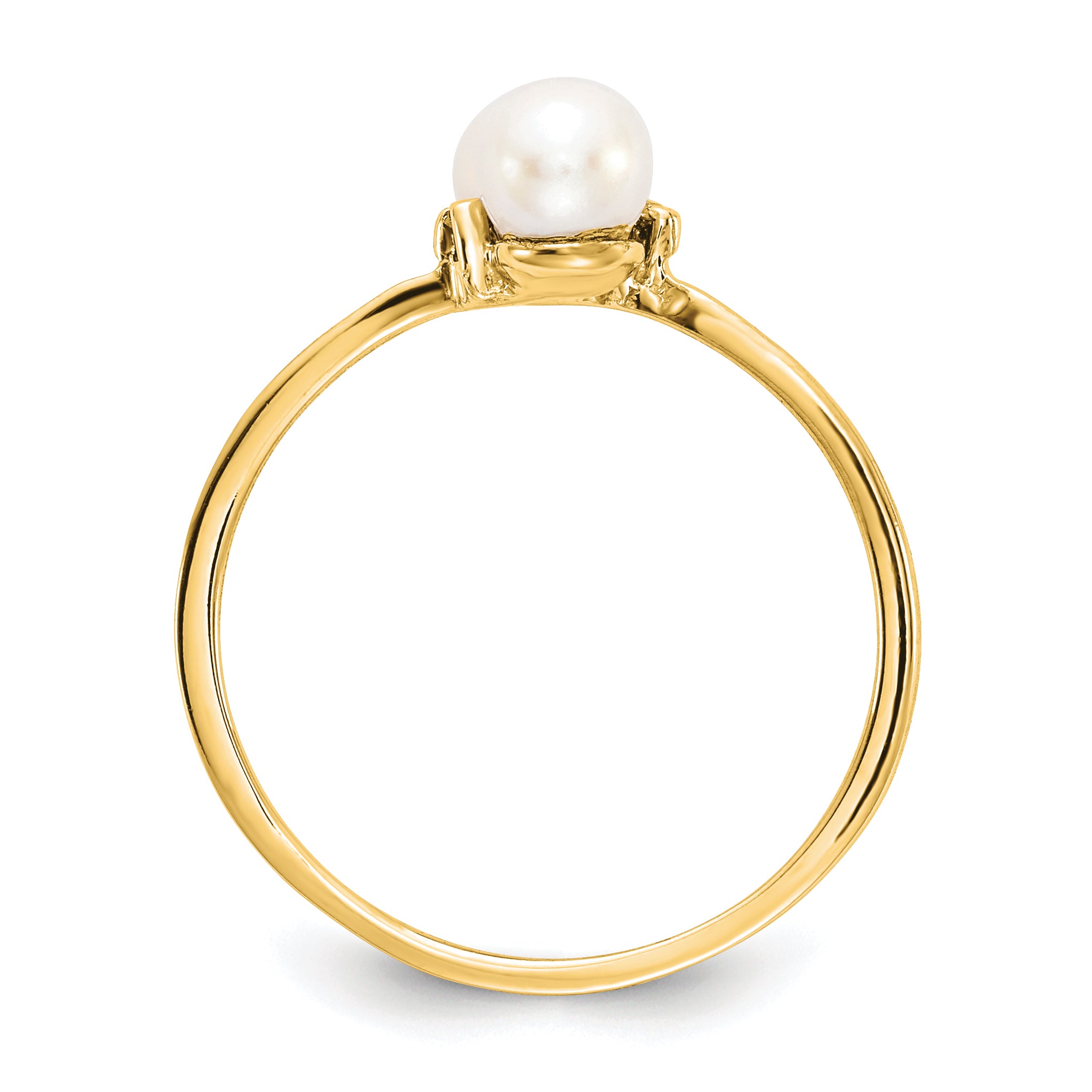 14K 4mm FW Cultured Pearl A Diamond ring