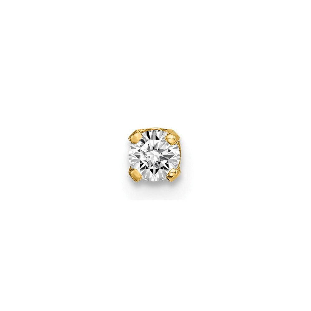 14K Single Stud Diamond Earring