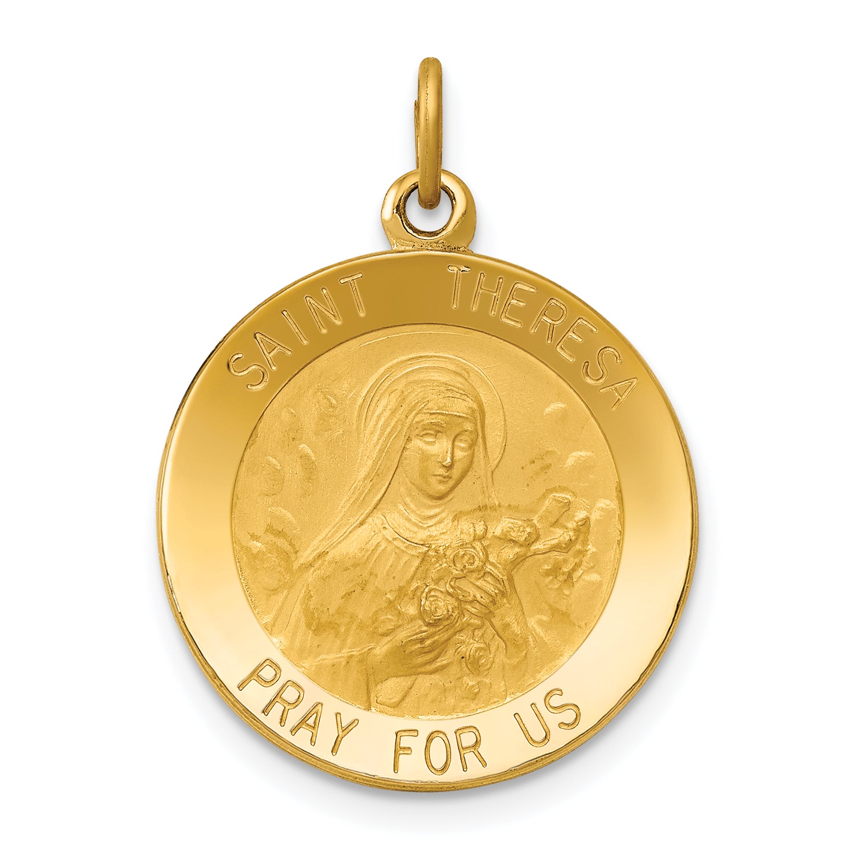 14K Saint Theresa Medal Charm