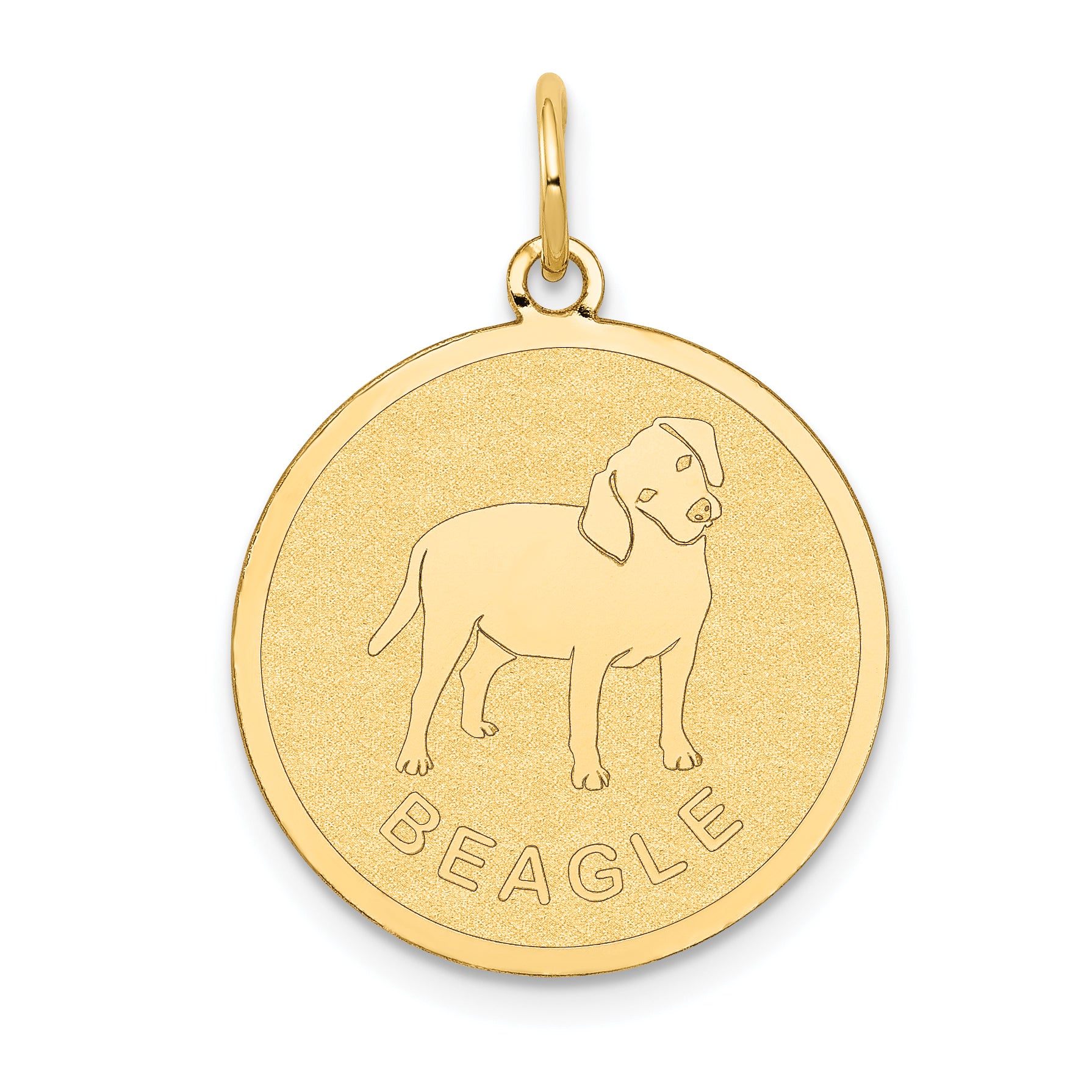 14K Beagle Disc Charm