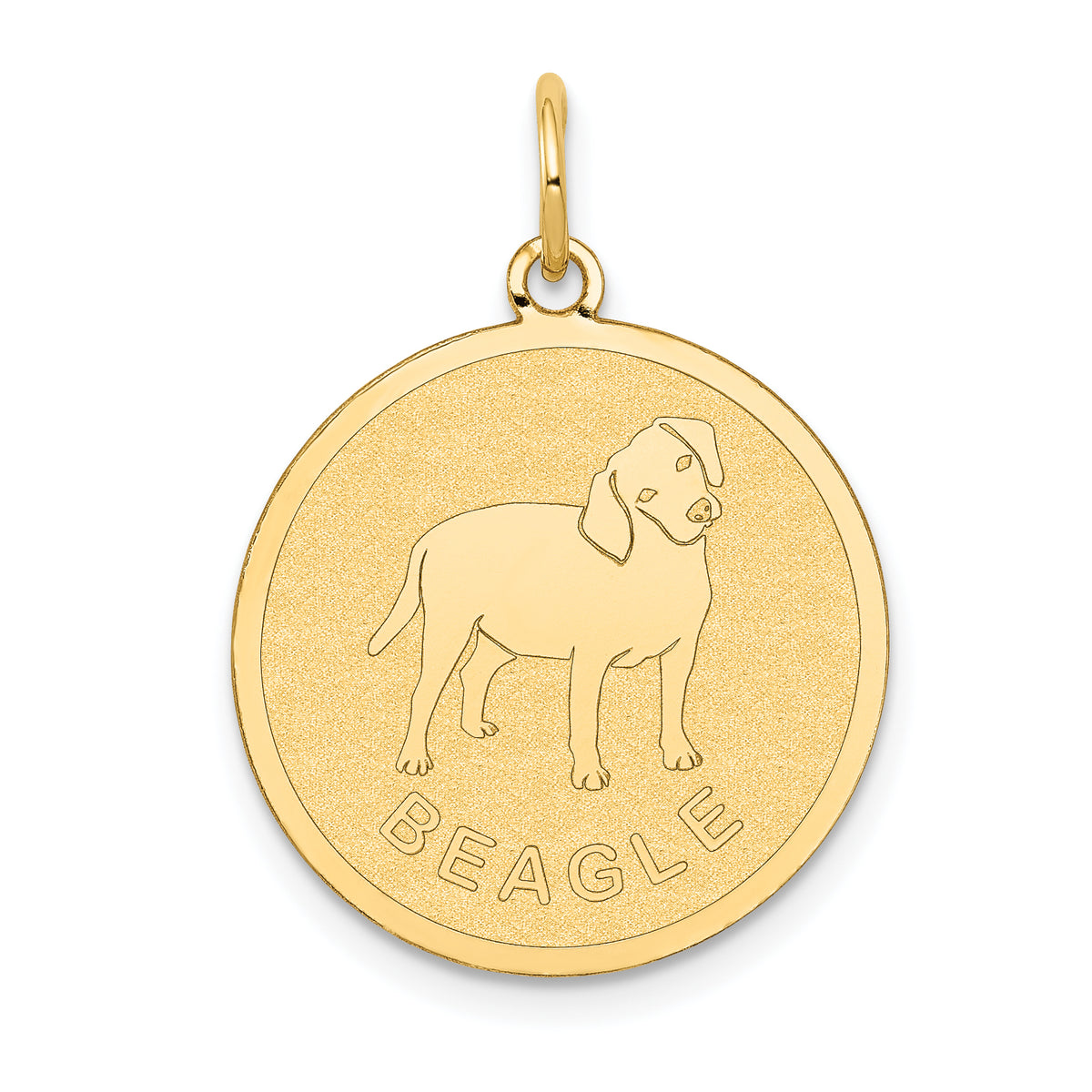 14K Beagle Disc Charm