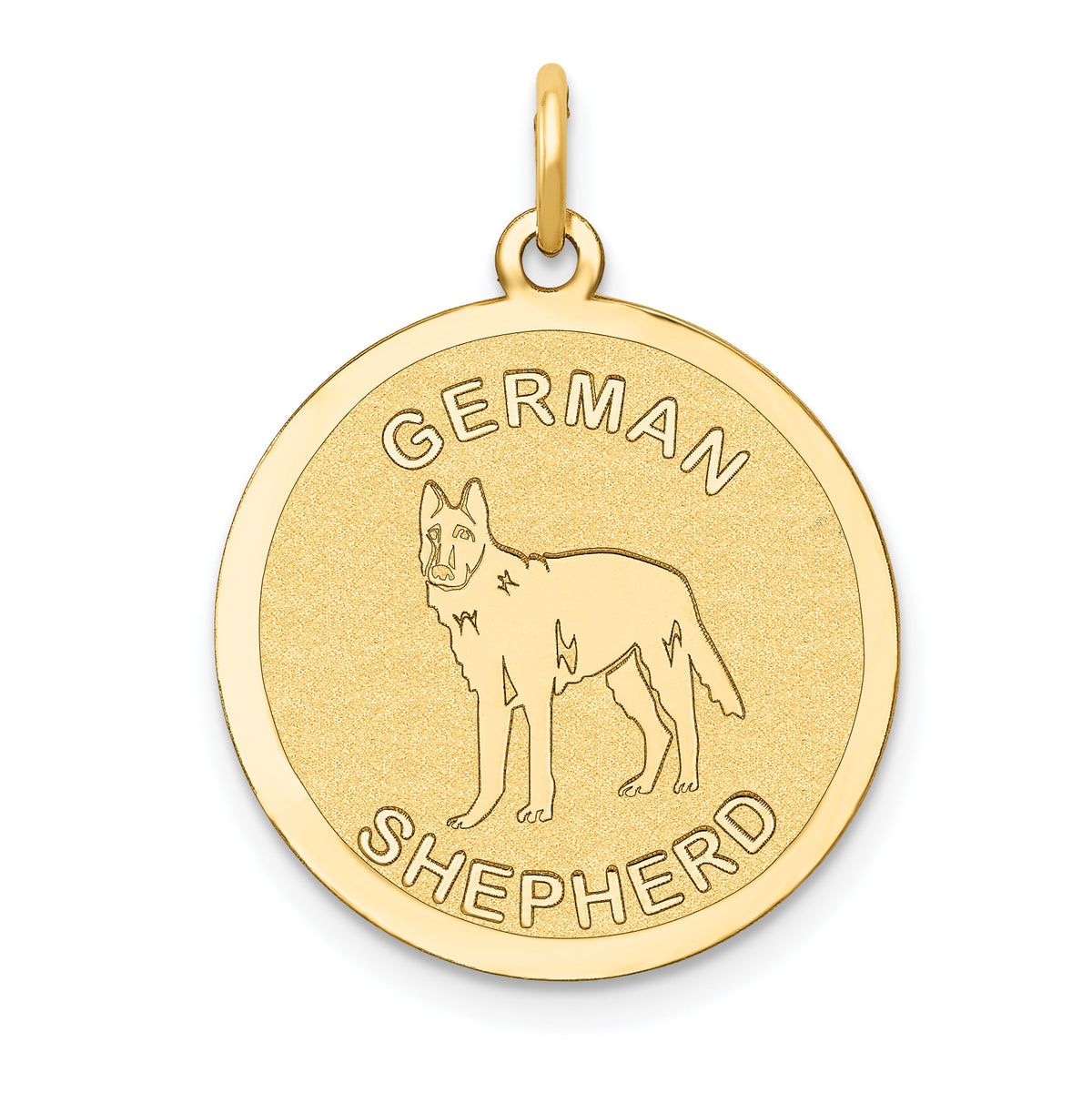 14K German Shepherd Disc Charm