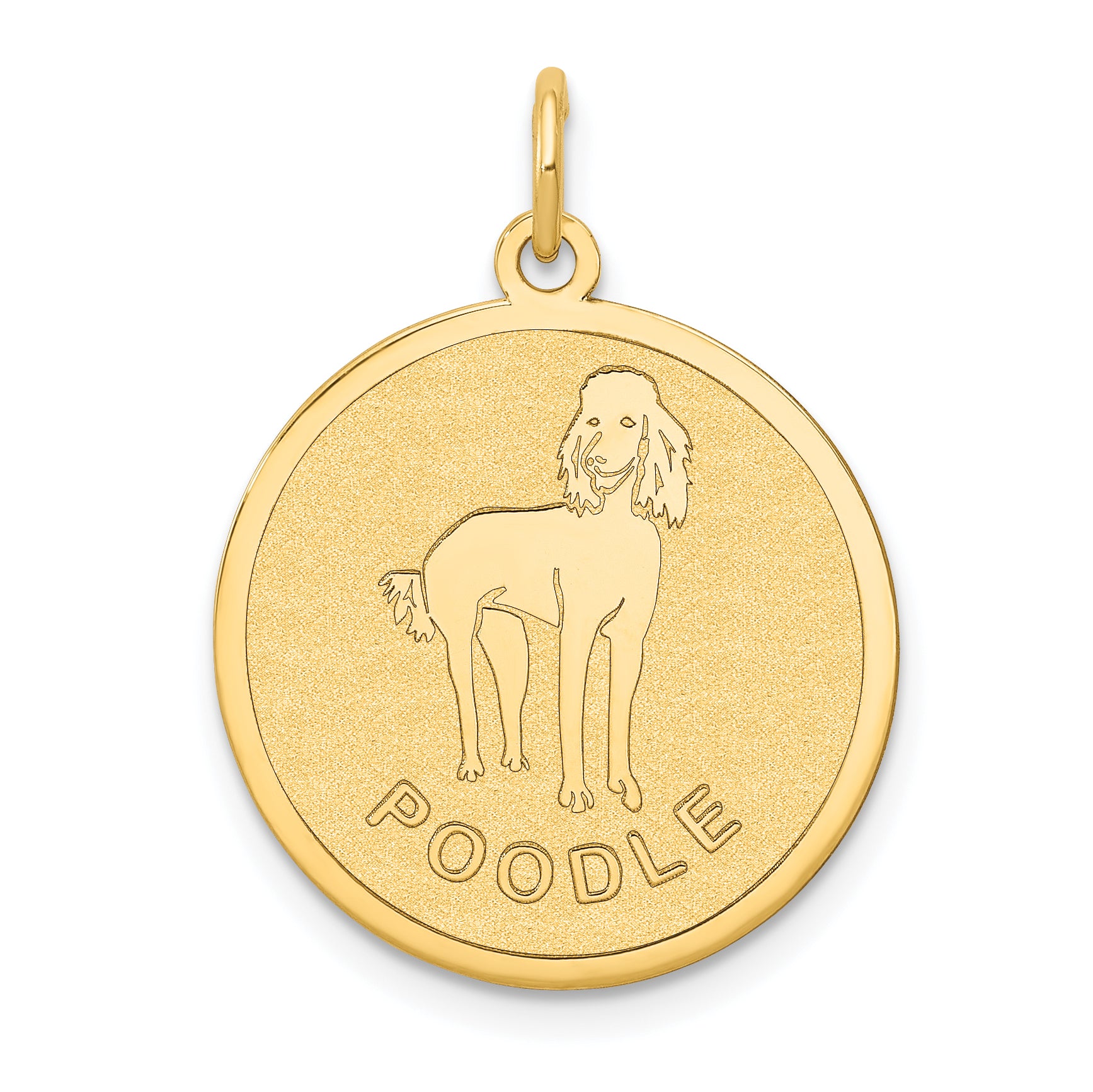 14K Poodle Disc Charm