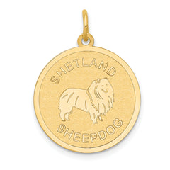 14K Shetland Sheepdog Disc Charm