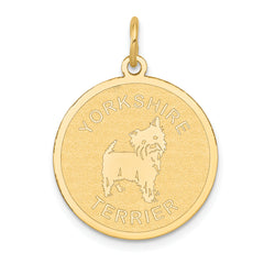 14K Yorkshire Terrier Disc Charm