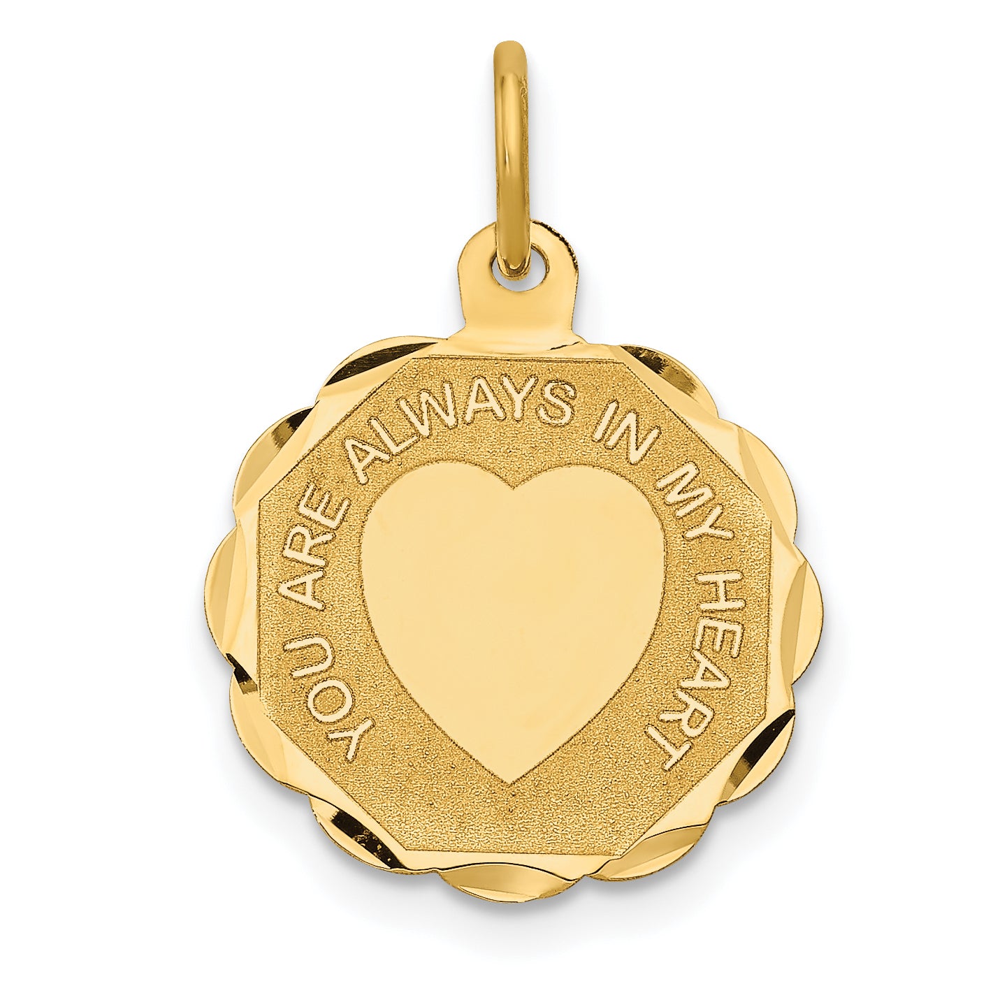 14K You Are Always In My Heart Charm