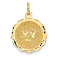 14K Love Birds Disc Charm