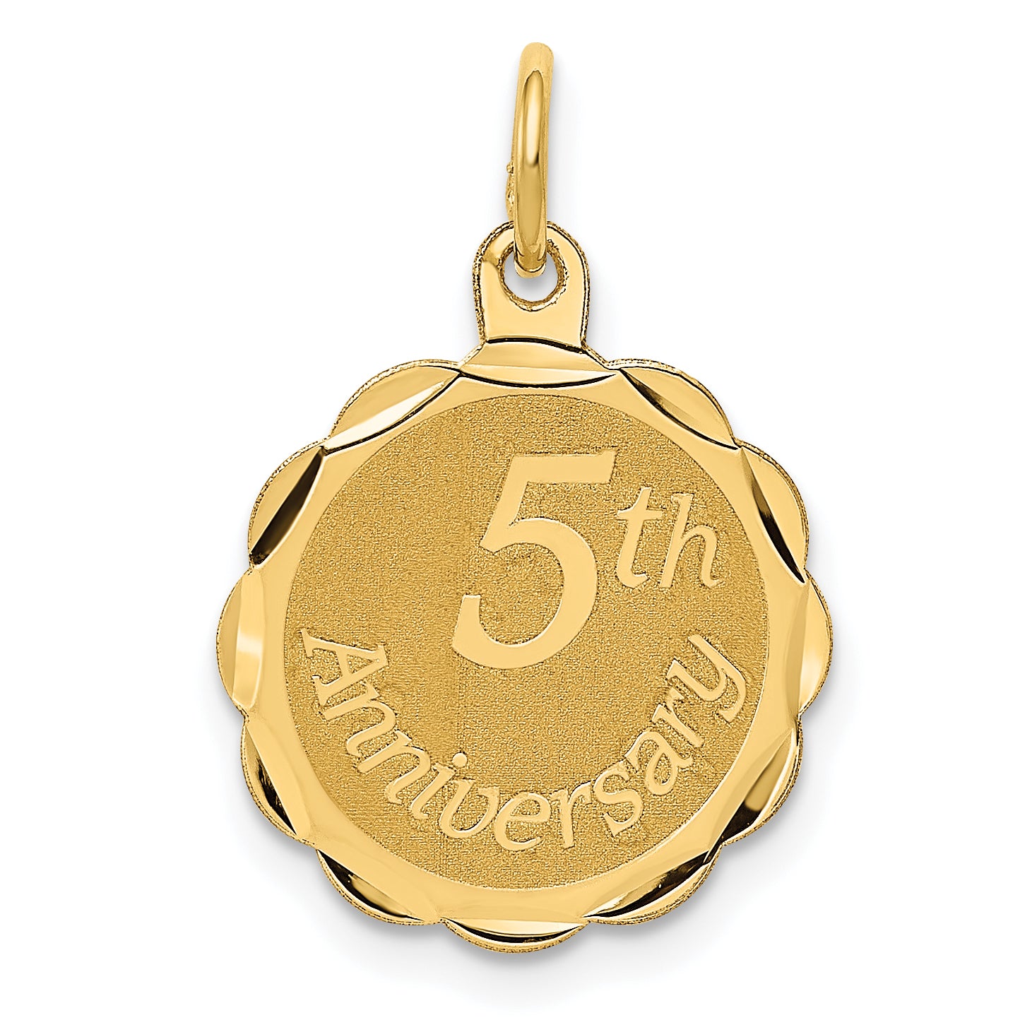 14K Happy 5th Anniversary Charm