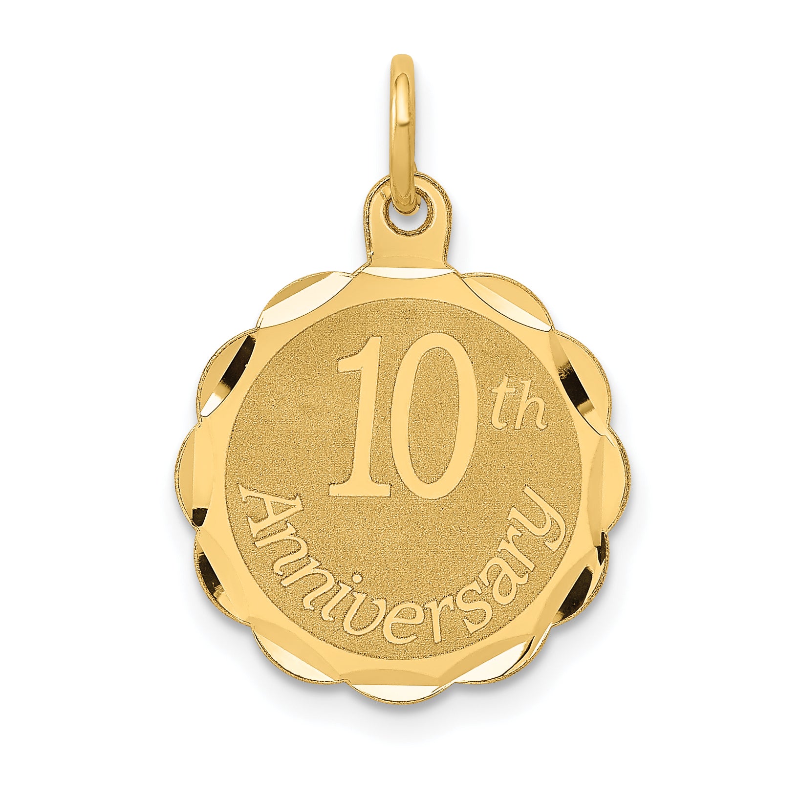 14K Happy 10th Anniversary Charm