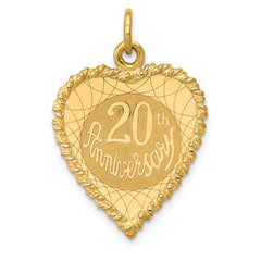 14K Happy 20th Anniversary Charm