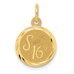 14K Sweet Sixteen Disc Charm