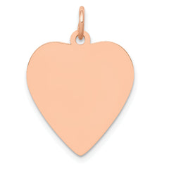 14K Rose Gold Heart Disc Charm