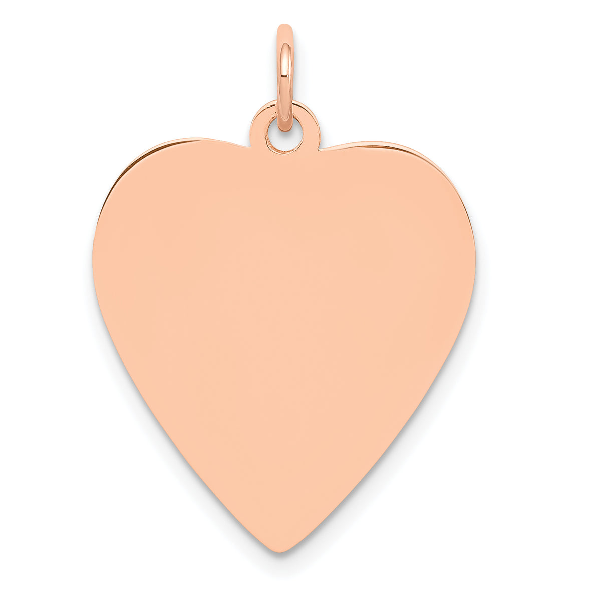 14K Rose Gold Heart Disc Charm