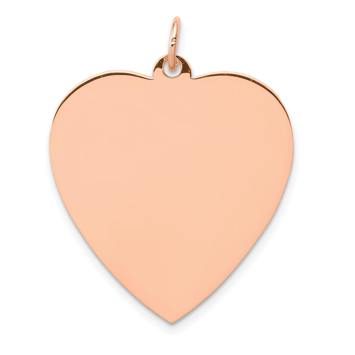 14K Rose Gold Heart Disc Charm