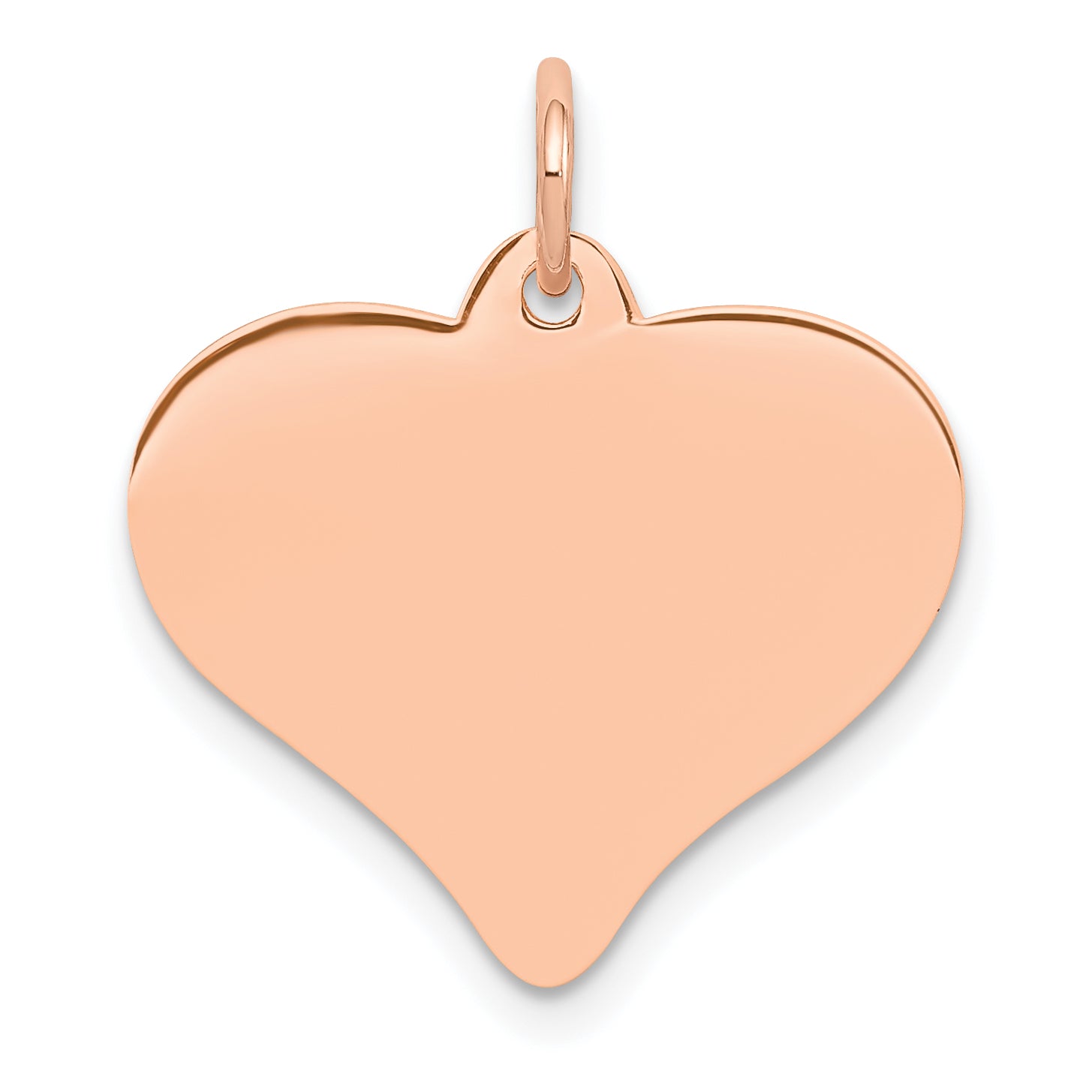 14K Rose Gold Heart Disc Charm