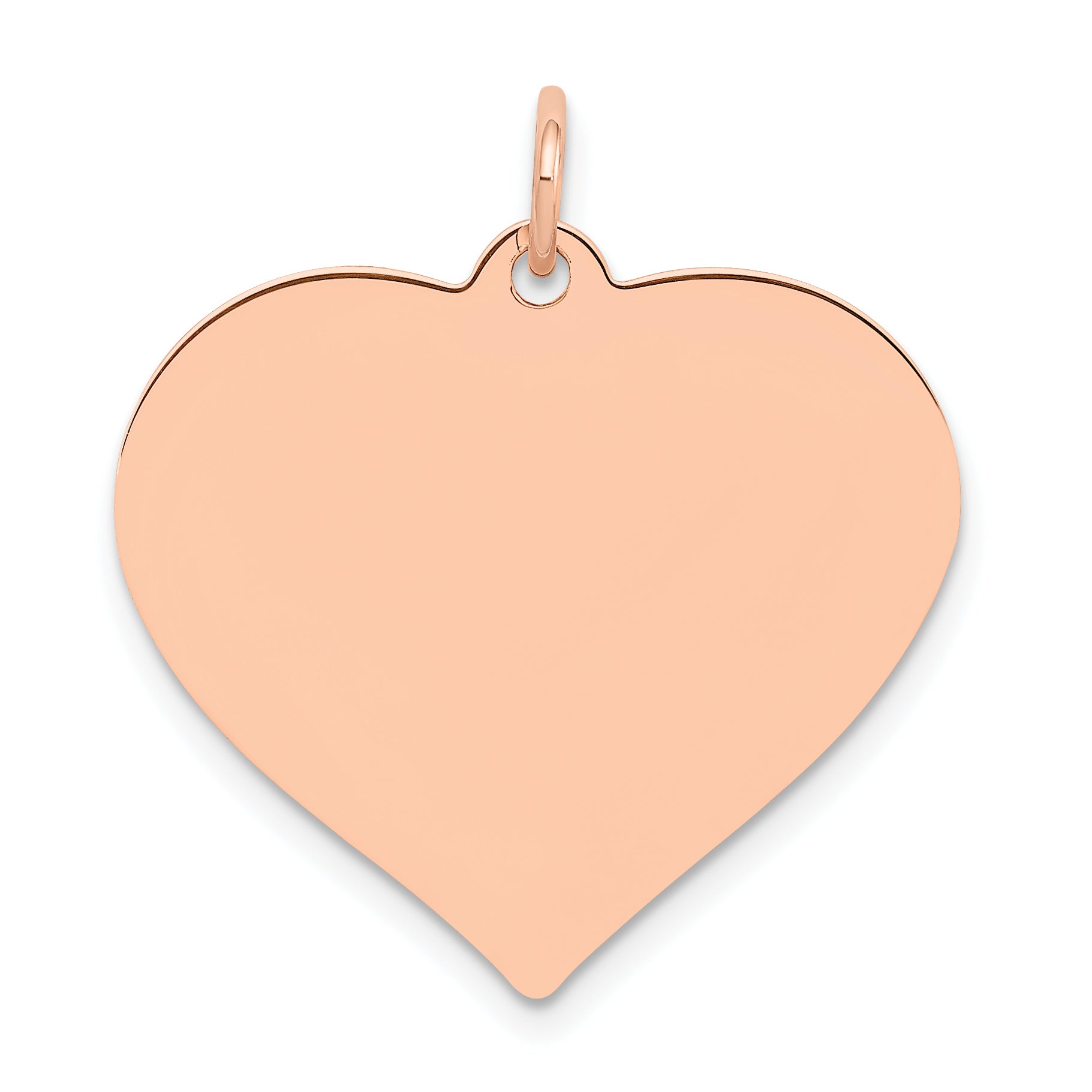 14K Rose Gold Heart Disc Charm