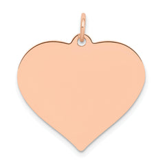 14K Rose Gold Heart Disc Charm