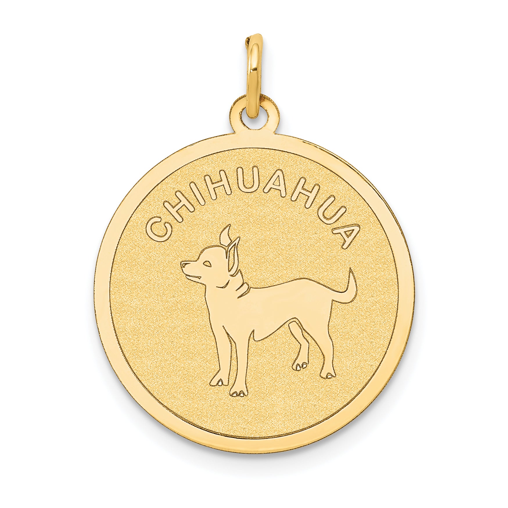 14K Chihuahua Disc Charm