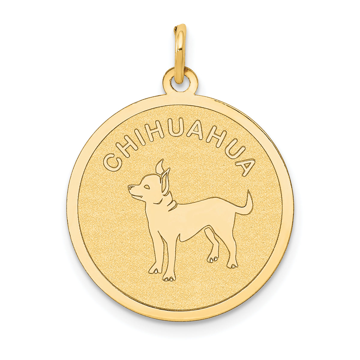 14K Chihuahua Disc Charm