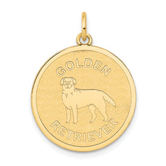 14K Golden Retriever Disc Charm