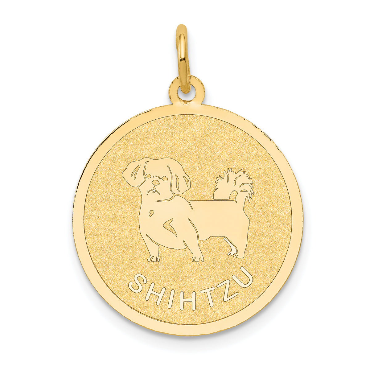 14K Shih Tzu Disc Charm