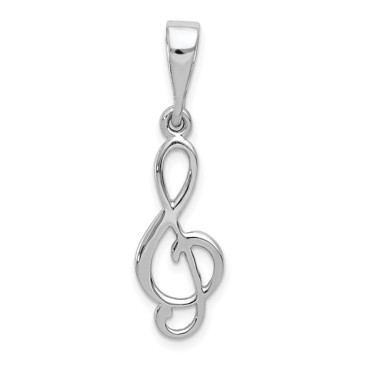 14K White Gold Music Note Pendant