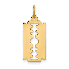 14K Polished Razor Blade Charm