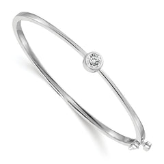 14k White Gold AA Diamond Hinged Bangle