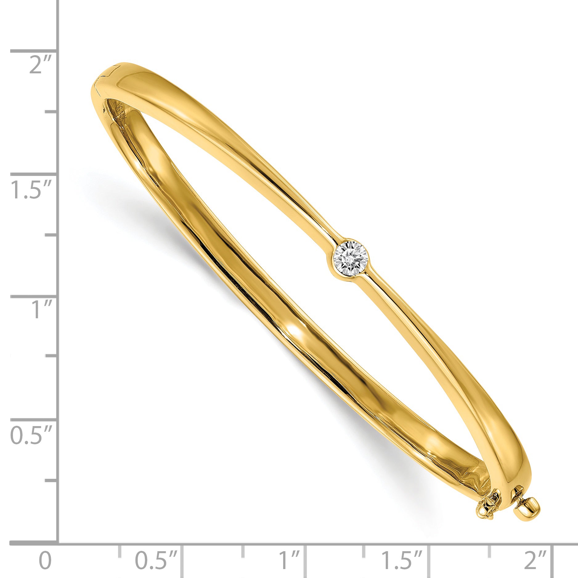 14k AA Diamond Hinged Bangle