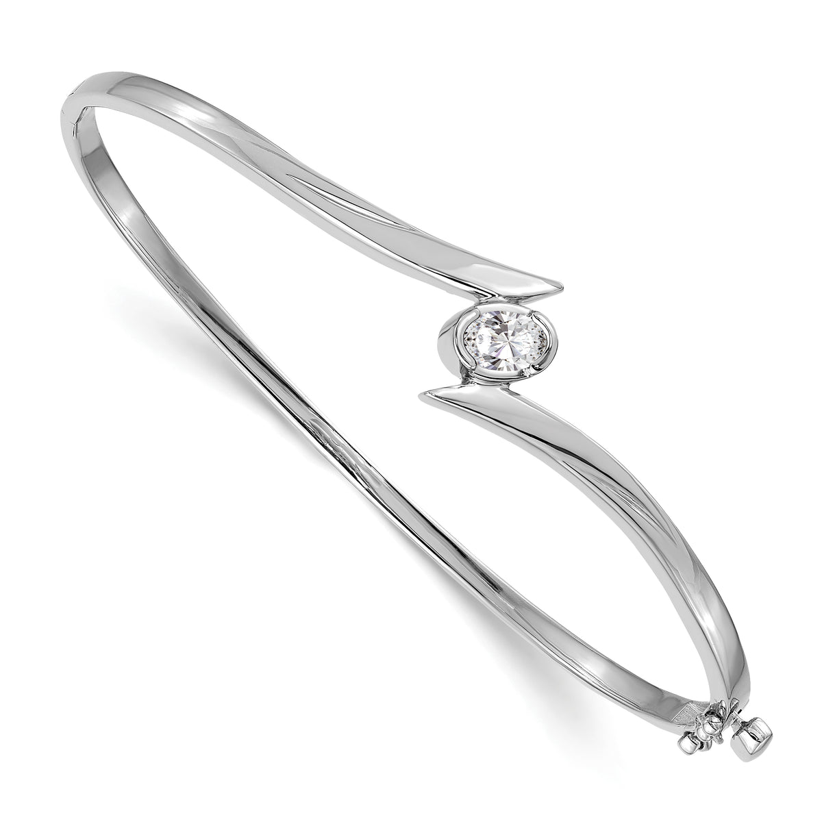 14k White Gold AAA Diamond bangle