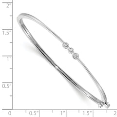 14k White Gold AA Diamond Hinged Bangle