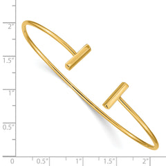 14k Flexible Bar Bangle