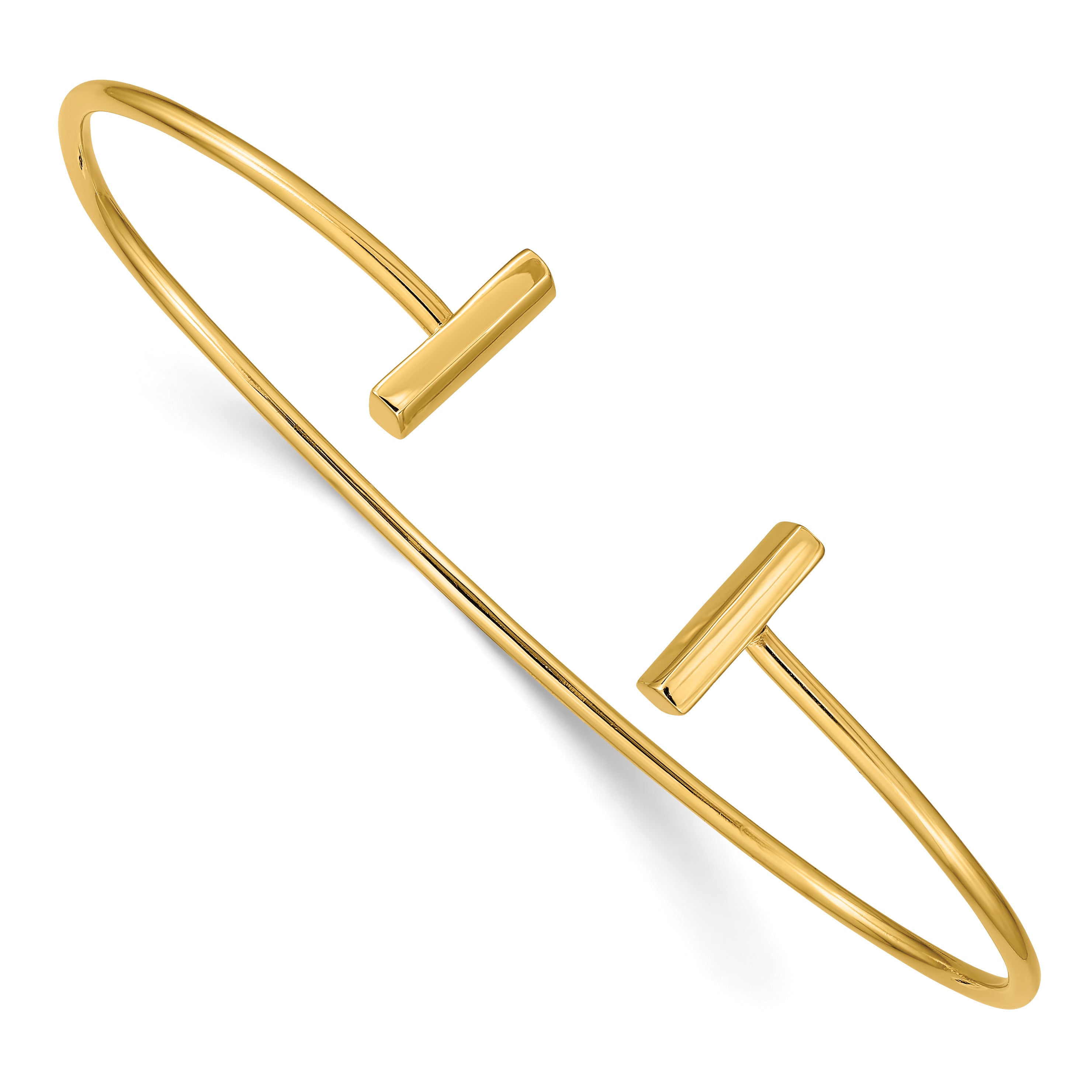 14k Flexible Bar Bangle