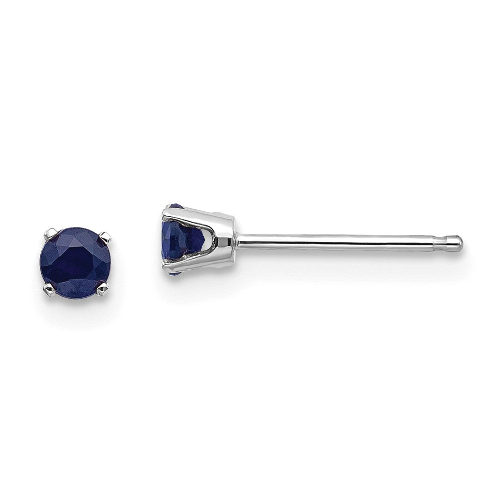 14K White Gold 3mm Sapphire Stud Earrings