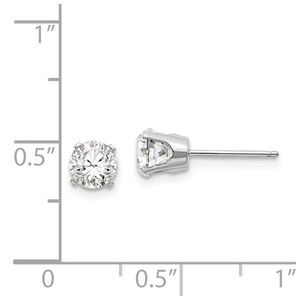 14k White Gold 5mm White Topaz Stud Earrings