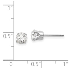 14k White Gold 5mm White Topaz Stud Earrings