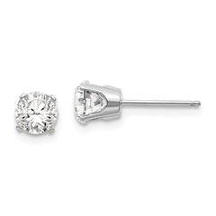 14K White Gold 5mm White Topaz Stud Earrings