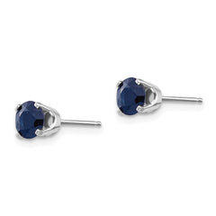 14K White Gold 5mm Sapphire Stud Earrings