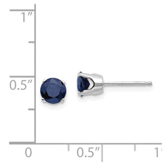 14k White Gold 5mm Sapphire Stud Earrings