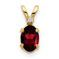 14K Diamond & Garnet Birthstone Pendant