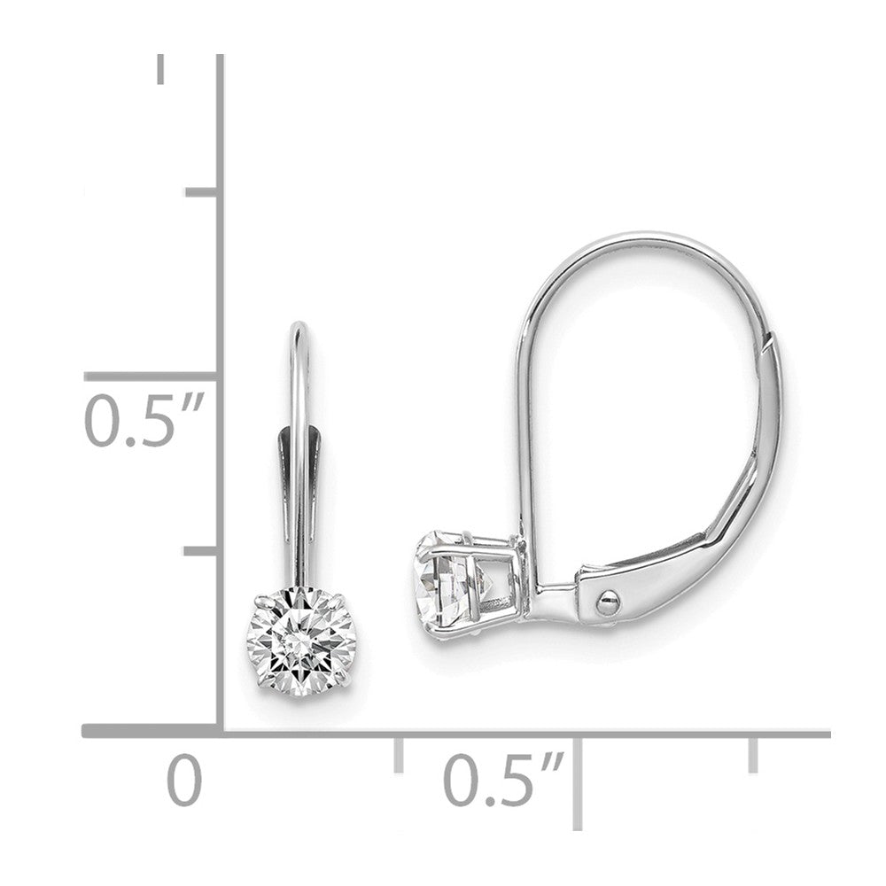 14k White Gold 4mm White Topaz/April Earrings