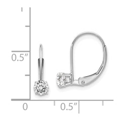 14k White Gold 4mm White Topaz/April Earrings