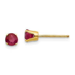 14K 4mm July/Ruby Post Earrings