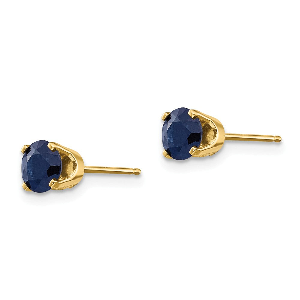 14K 5mm Natural Sapphire Earrings - September