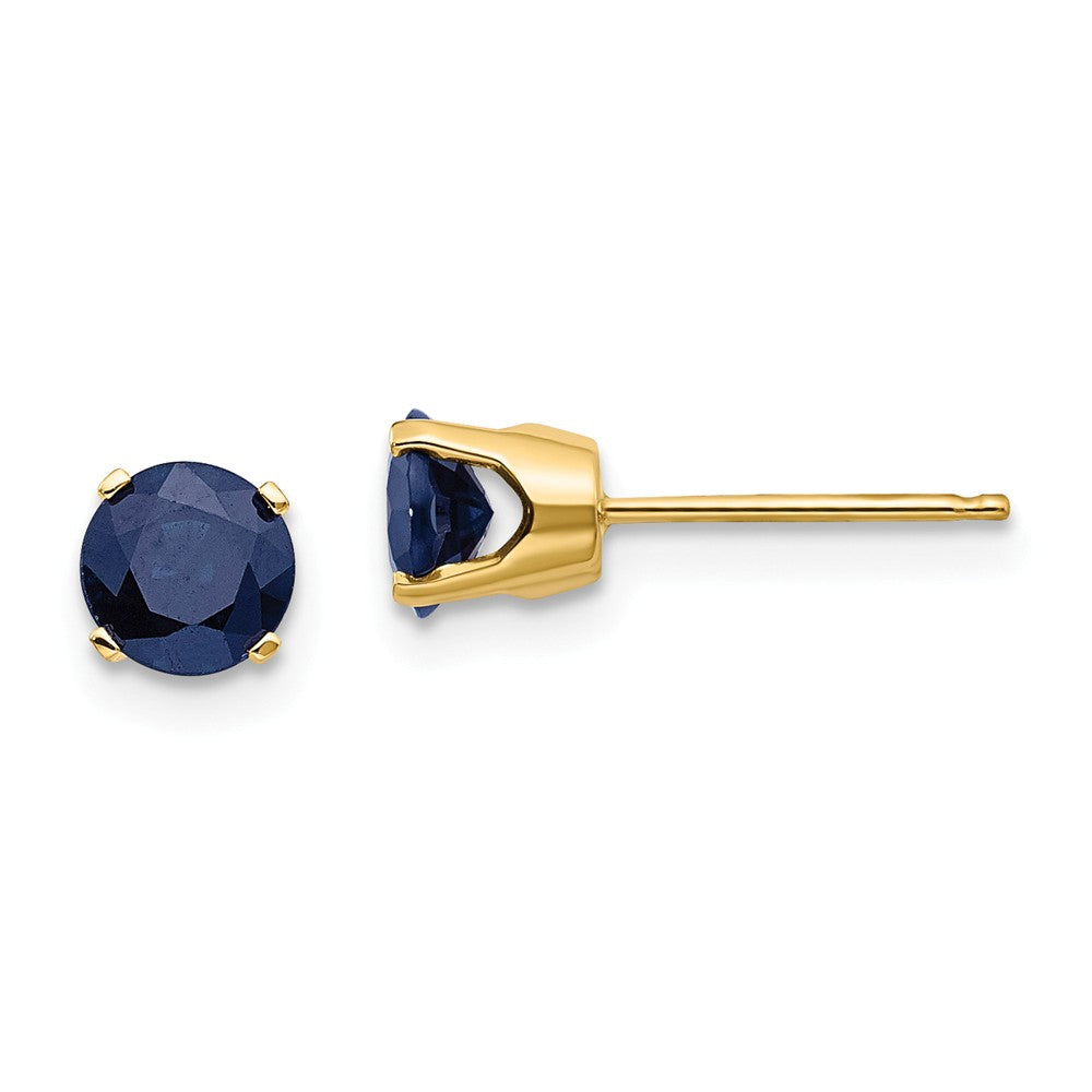 14K 5mm Natural Sapphire Earrings September