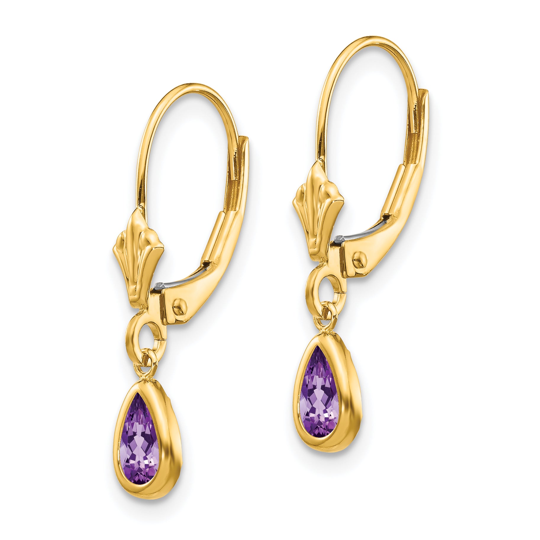 14k 6x4mm Amethyst/February Earrings